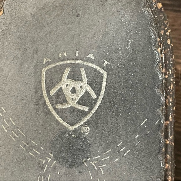 Ariat Ember Black Leather Cowgirl Sandals Western Open Toe Comfort 7.5B - Picture 9 of 11